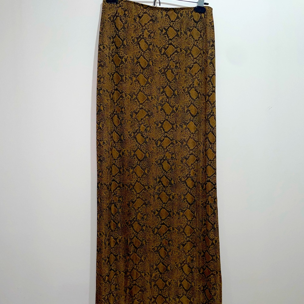 90s slinky snake print maxi skirt